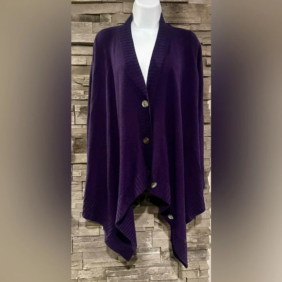 Vintage purple silk and cashmere oversized Xs sweater by white + Warren luxury - Picture 1 of 2